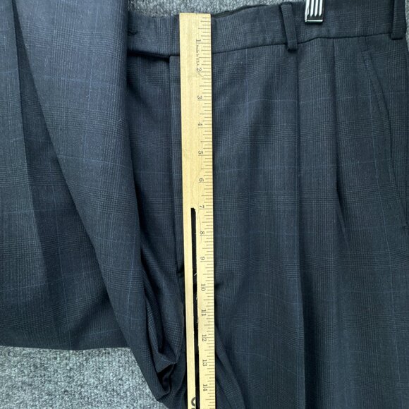 Brooks Brothers 346 Suit Mens Jacket 41L Pants 36W 2PC Blue Check Wool Blend - Picture 14 of 15